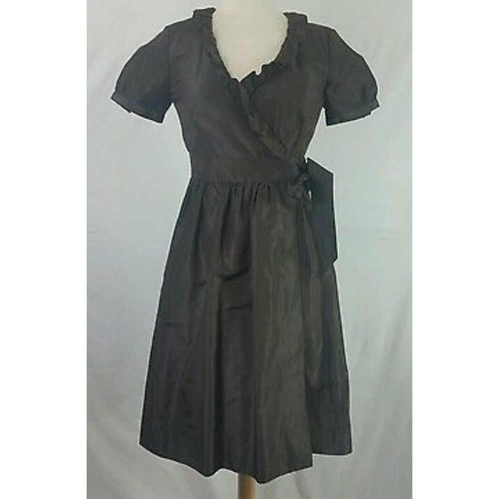 J.Crew Chocolate Brown Wrap Silk Dress